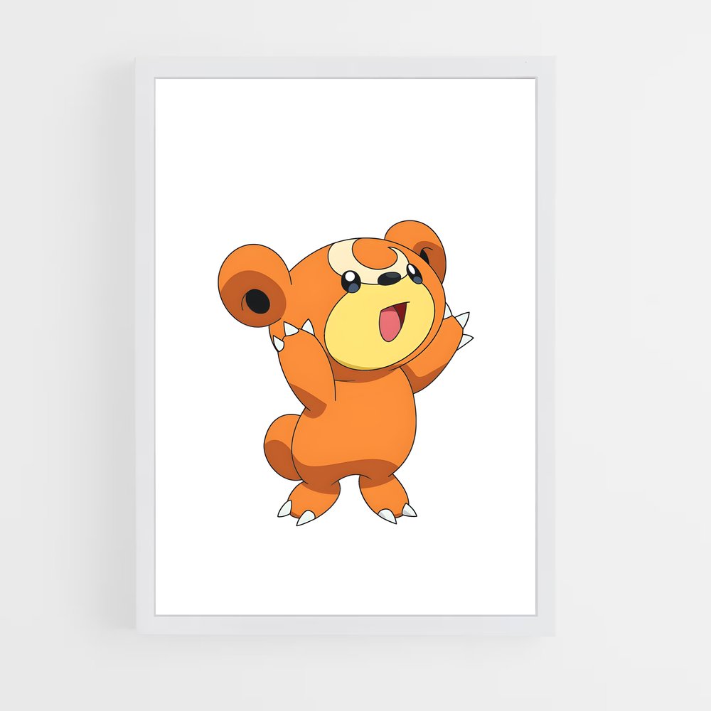 Poster Teddiursa Joyeux – affiche Pokemon (vue 3)