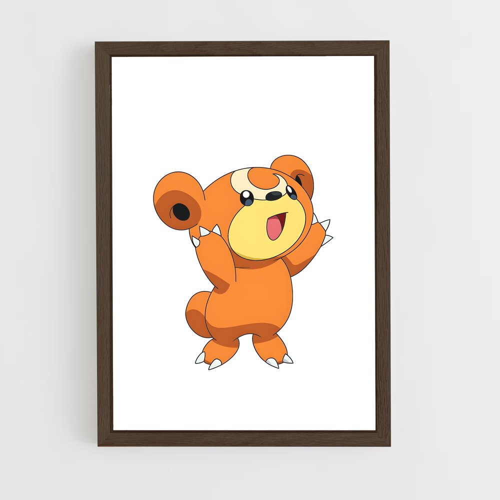Poster Teddiursa Joyeux – affiche Pokemon (vue 5)