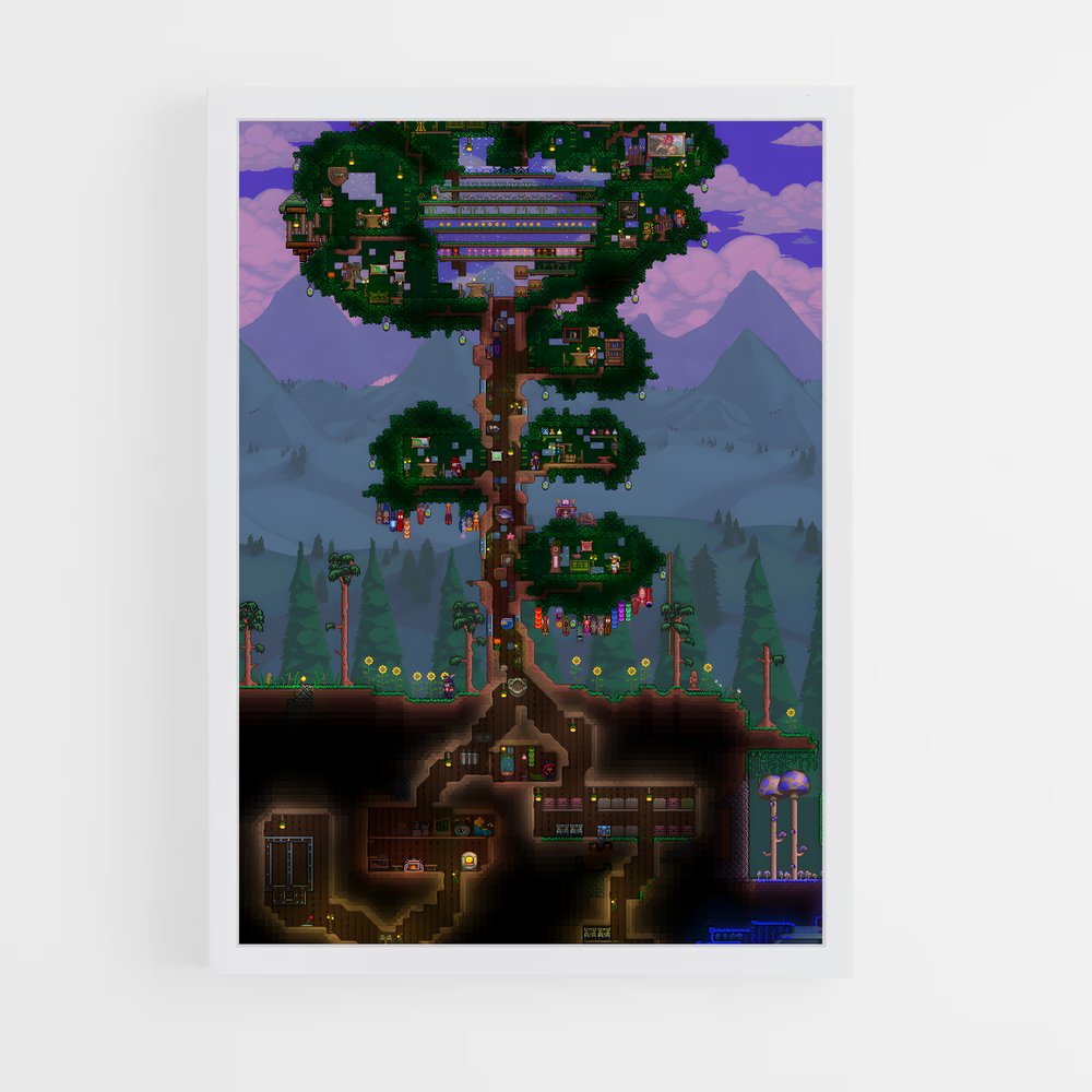 Poster L'Arbre des Aventures – affiche Terraria (vue 3)
