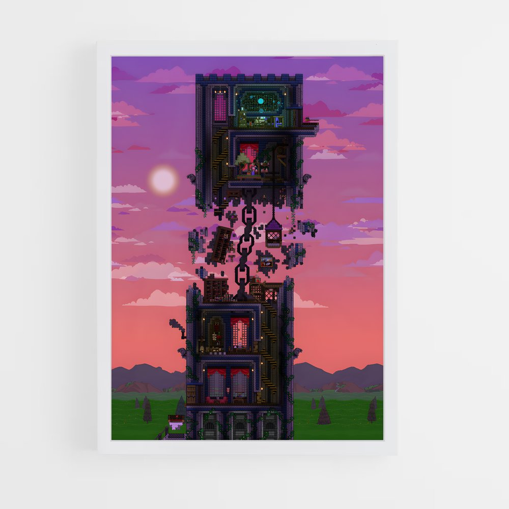 Poster L'Horloge de la Tour – affiche Terraria (vue 3)
