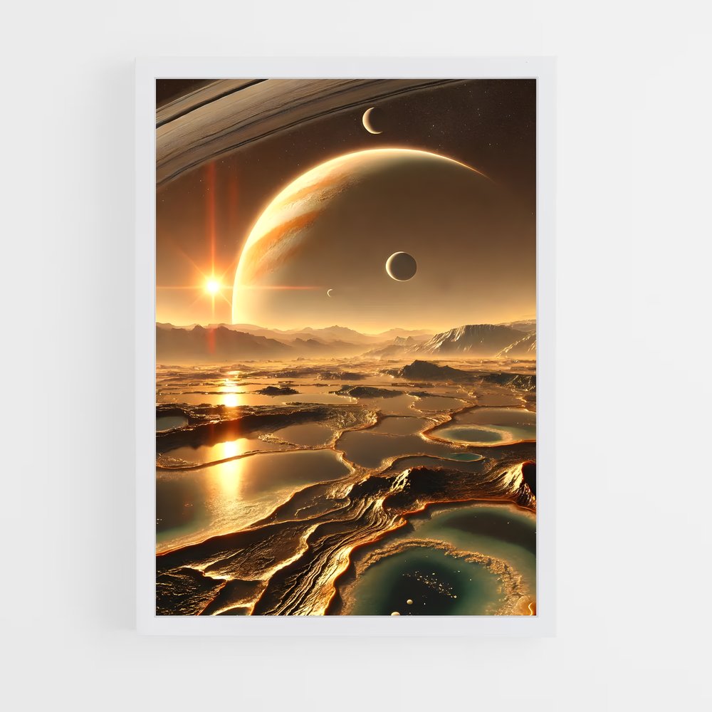 Poster Océan Titan – affiche Système solaire (vue 3)