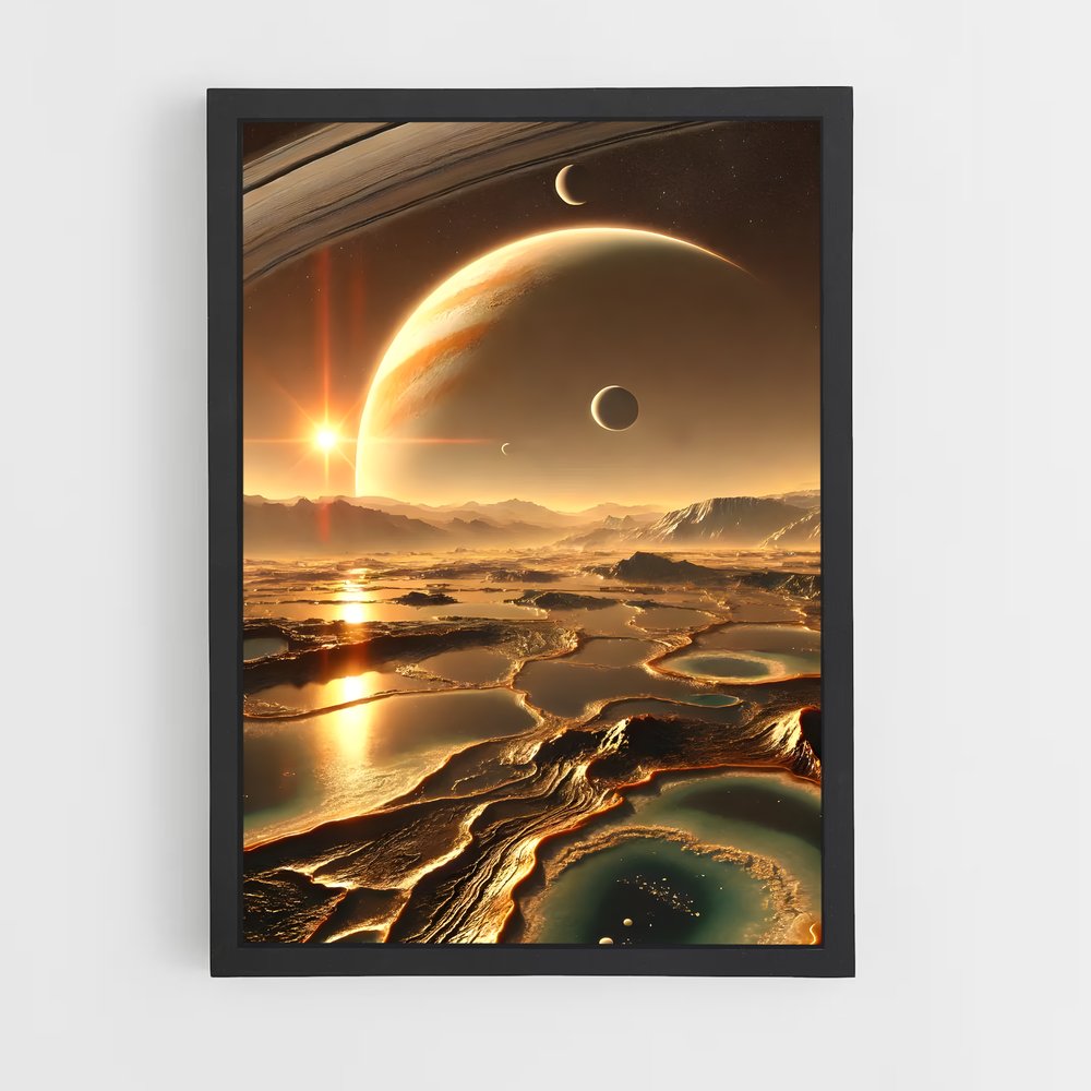 Poster Océan Titan – affiche Système solaire (vue 2)