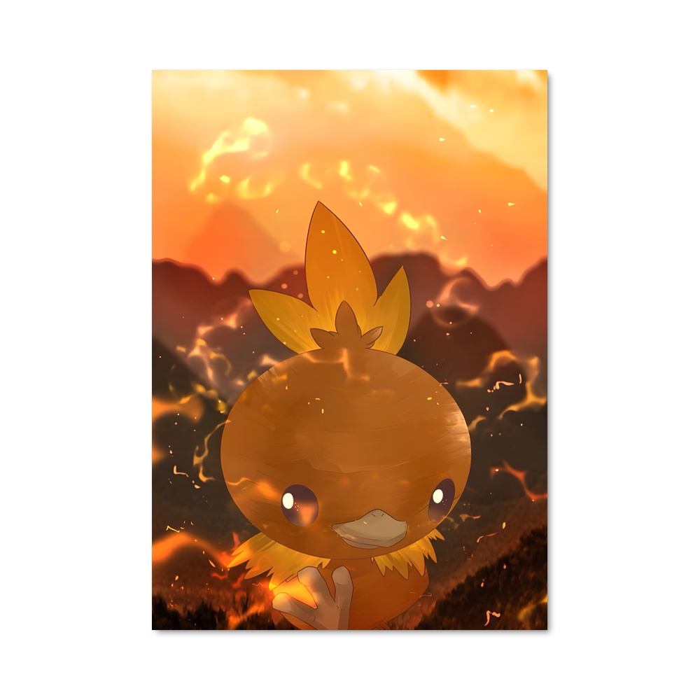 Poster Torchic en Flammes – affiche Pokemon