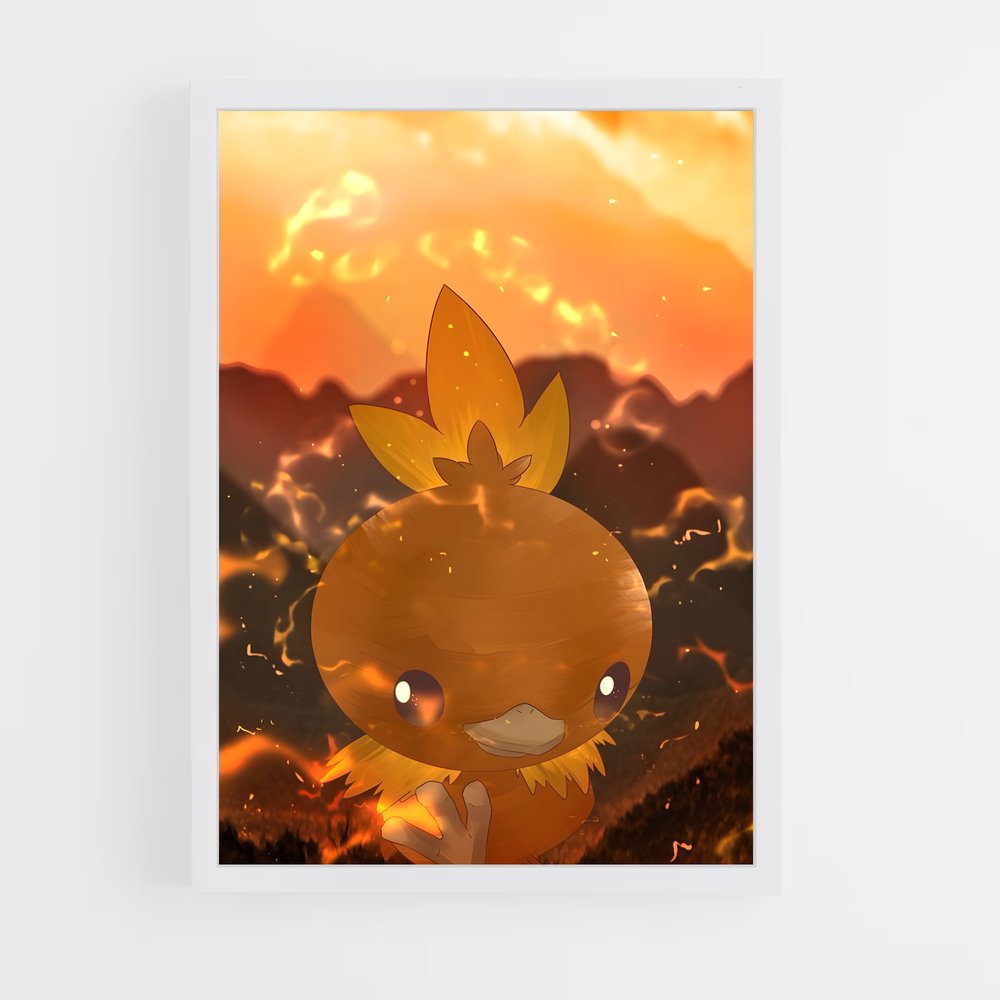 Poster Torchic en Flammes – affiche Pokemon (vue 3)