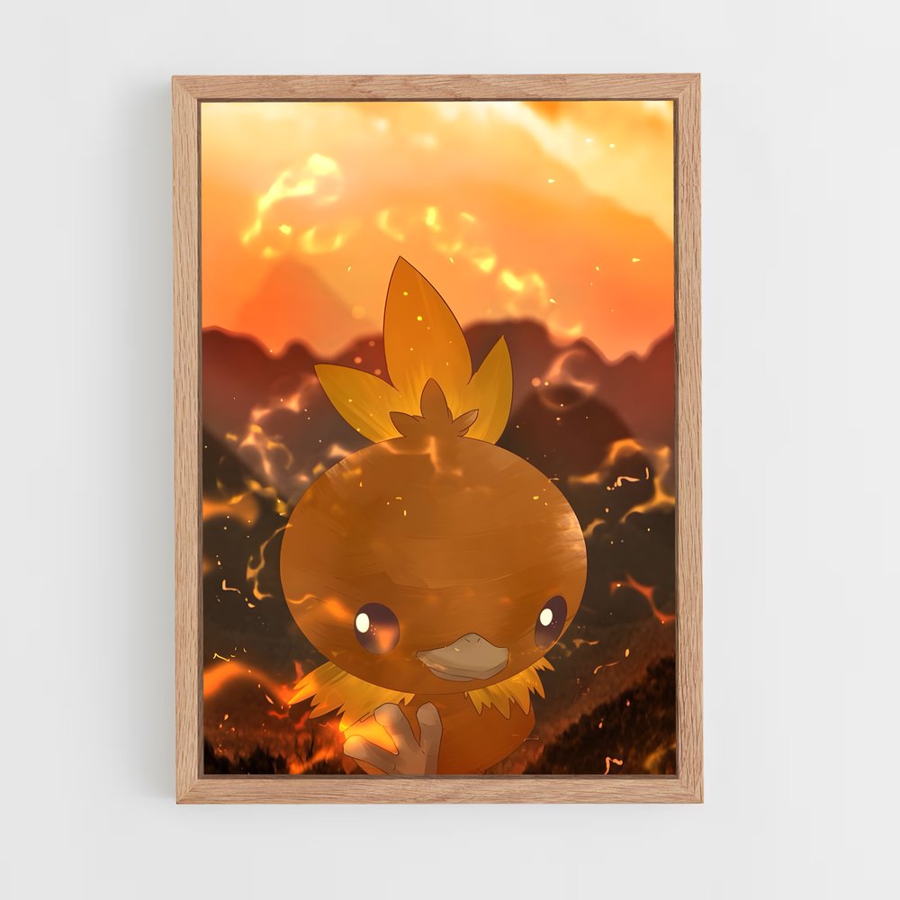 Poster Torchic en Flammes – affiche Pokemon (vue 4)