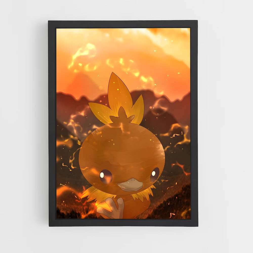Poster Torchic en Flammes – affiche Pokemon (vue 2)