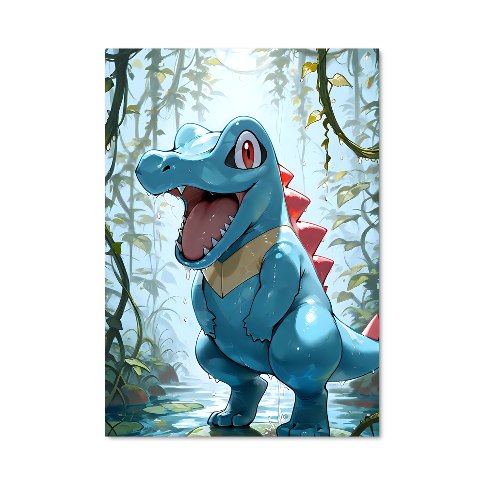 Poster Totodile en Aventure – affiche Pokemon