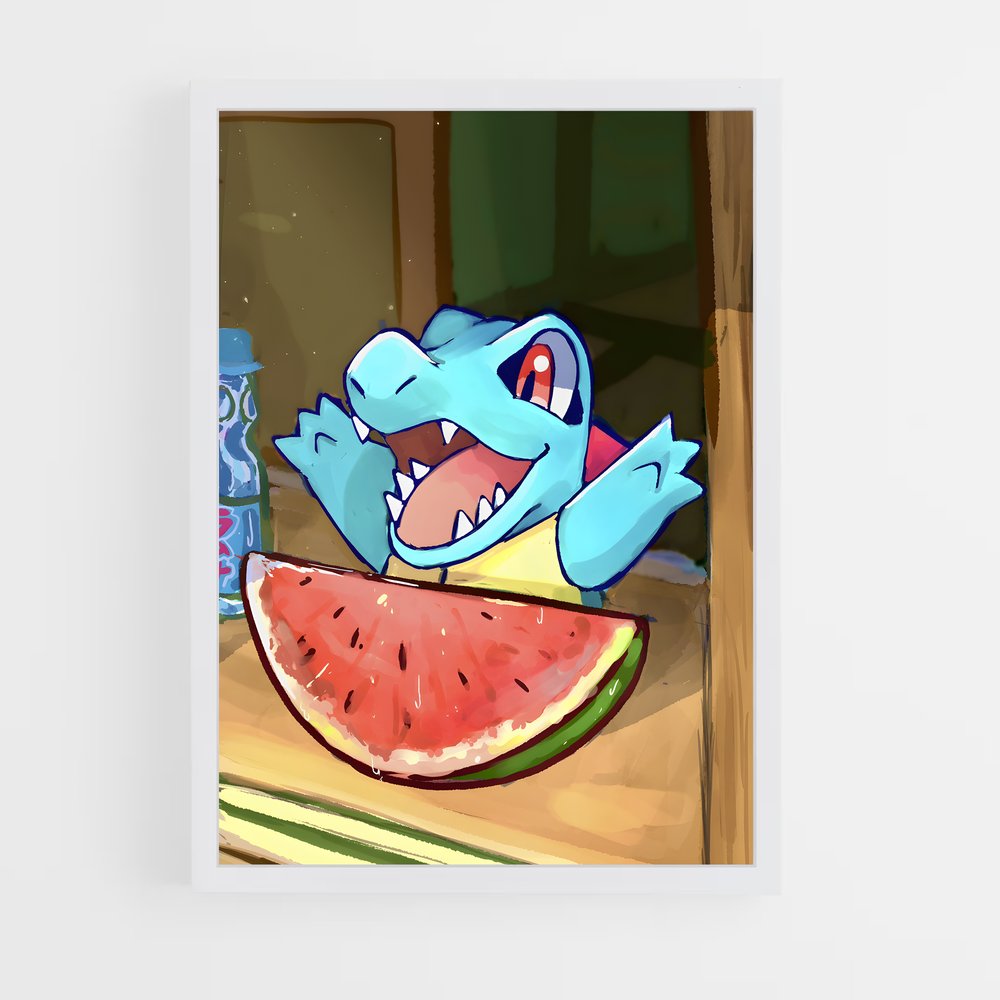 Poster Totodile Melonade – affiche Pokemon (vue 3)