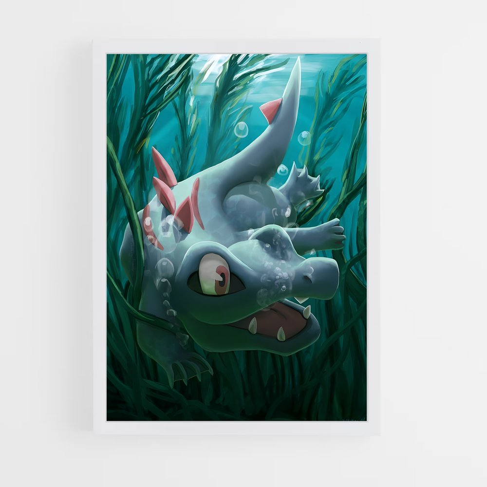 Poster Totodile Splash – affiche Pokemon (vue 3)