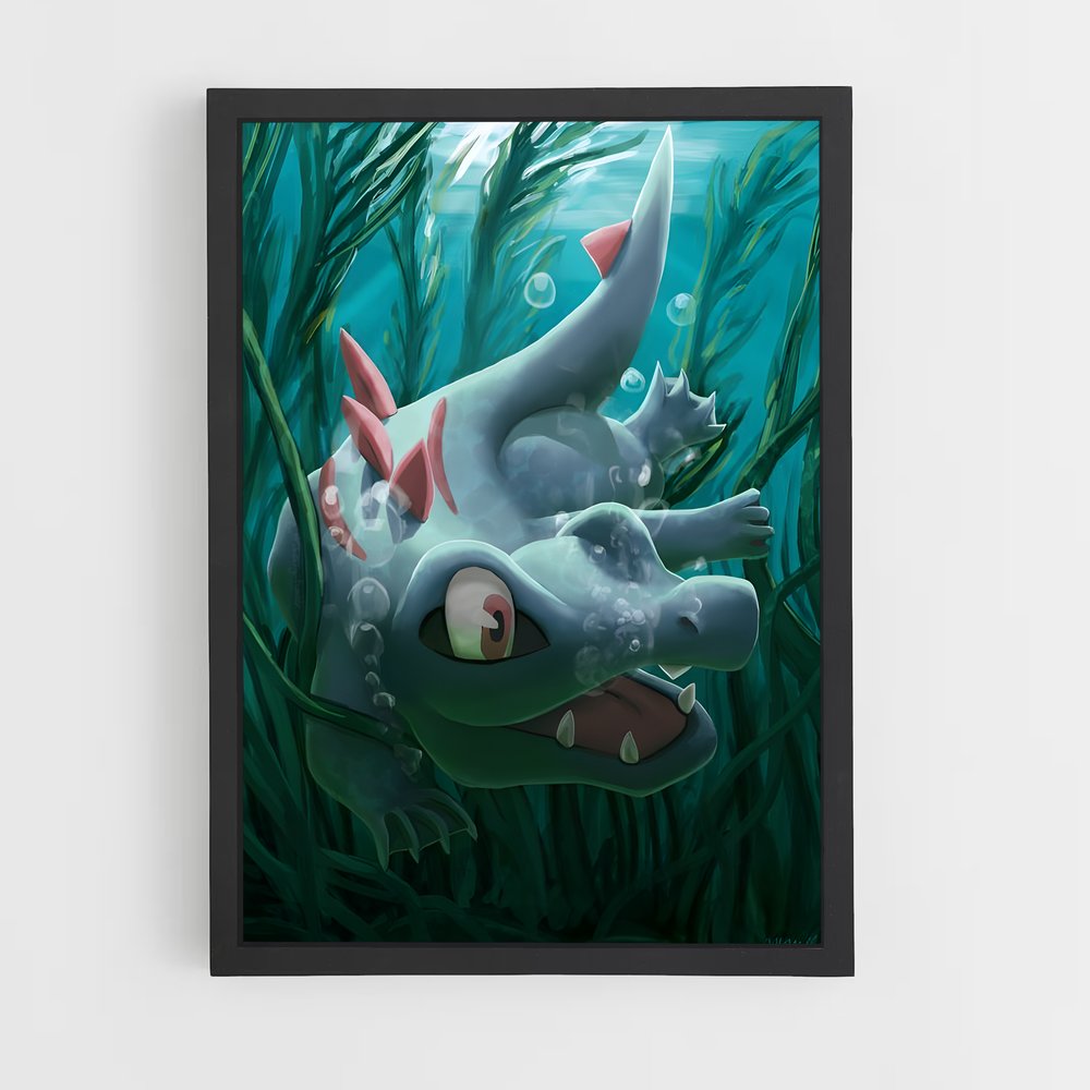 Poster Totodile Splash – affiche Pokemon (vue 2)