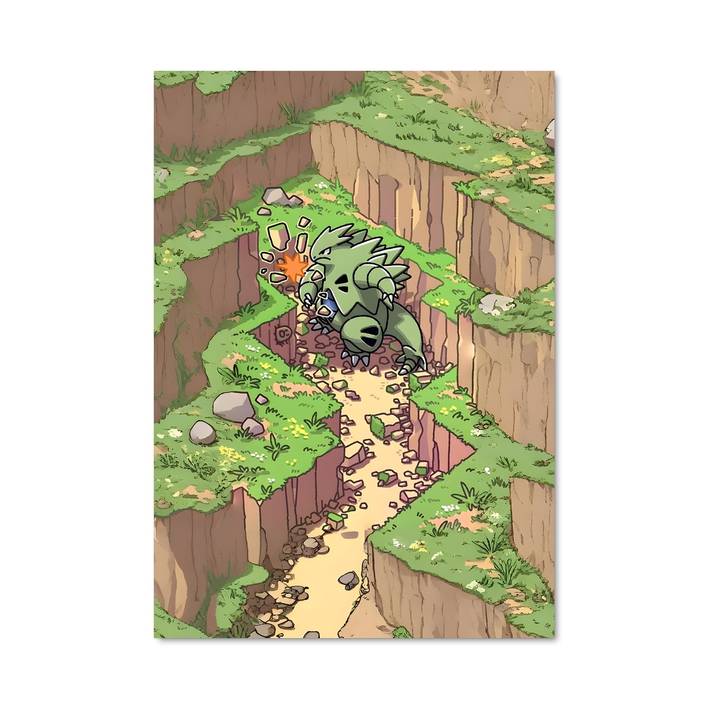 Poster Tyranitar en Balade – affiche Pokemon