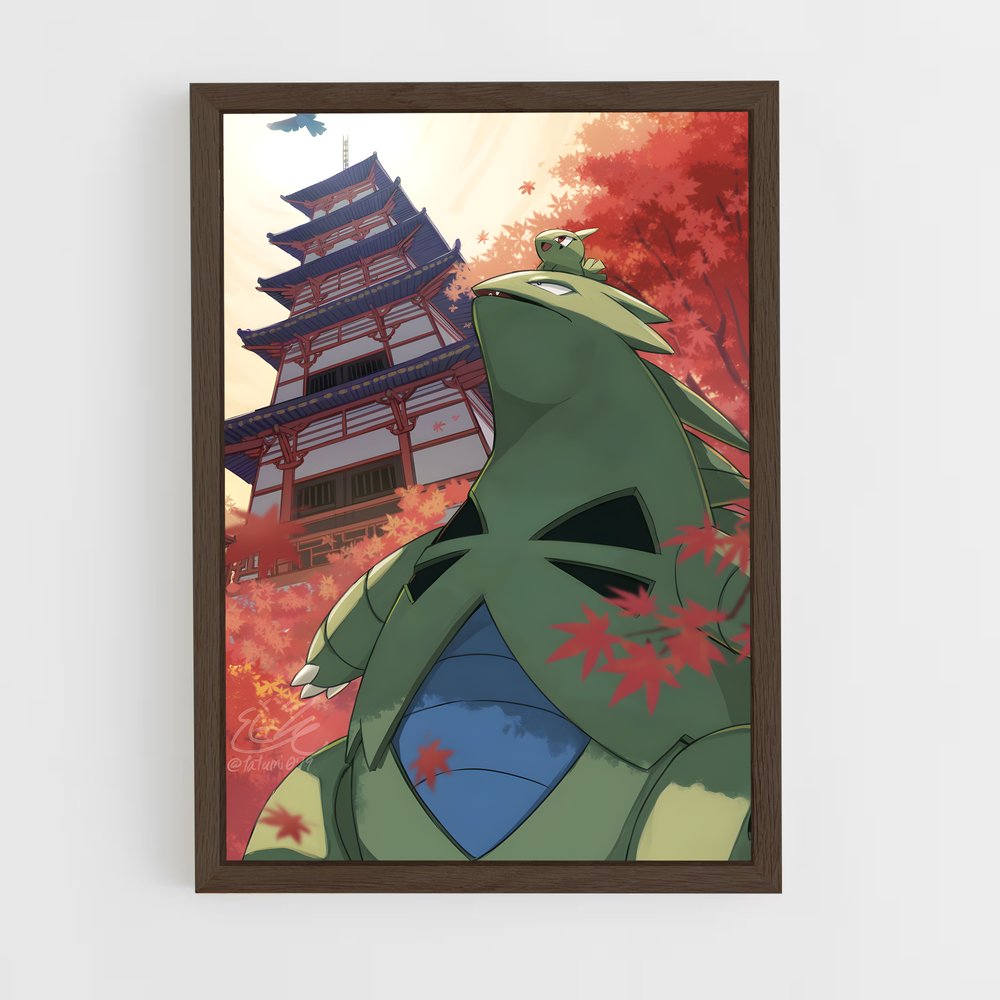 Poster Tyranitar au Cerisier Rouge – affiche Pokemon (vue 5)