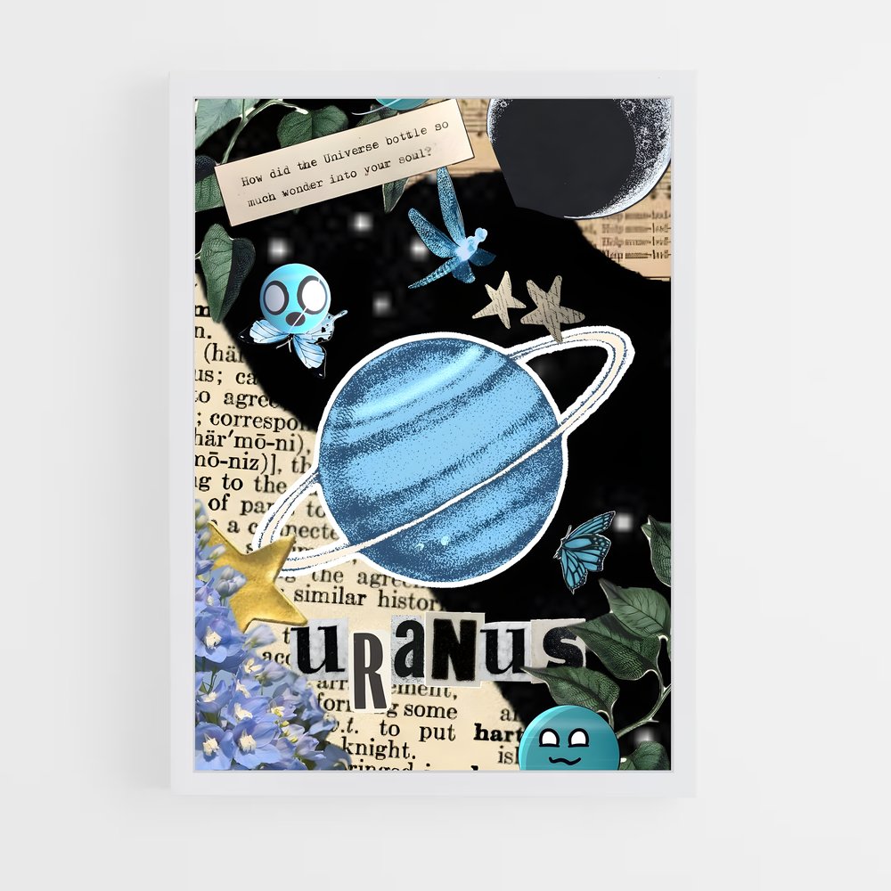 Poster Uranus en Fleurs – affiche Système solaire (vue 3)