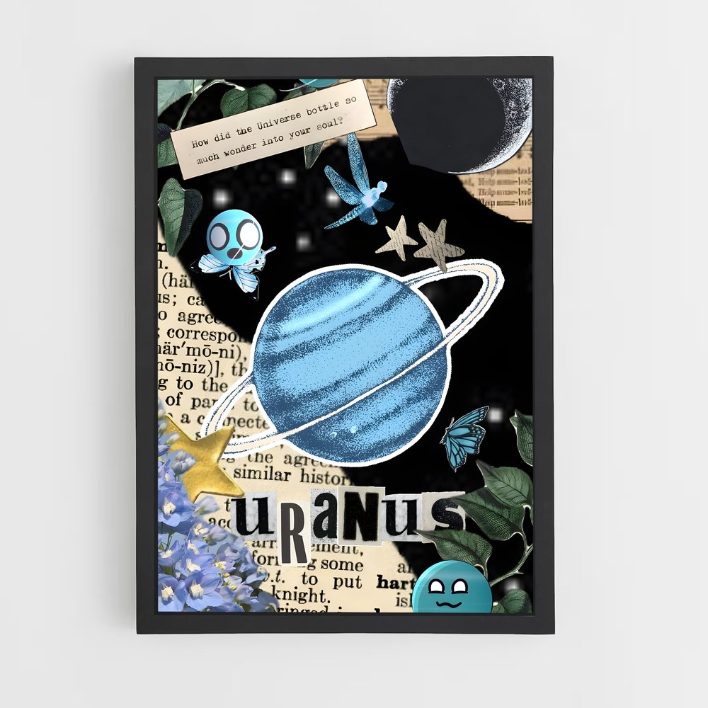 Poster Uranus en Fleurs – affiche Système solaire (vue 2)