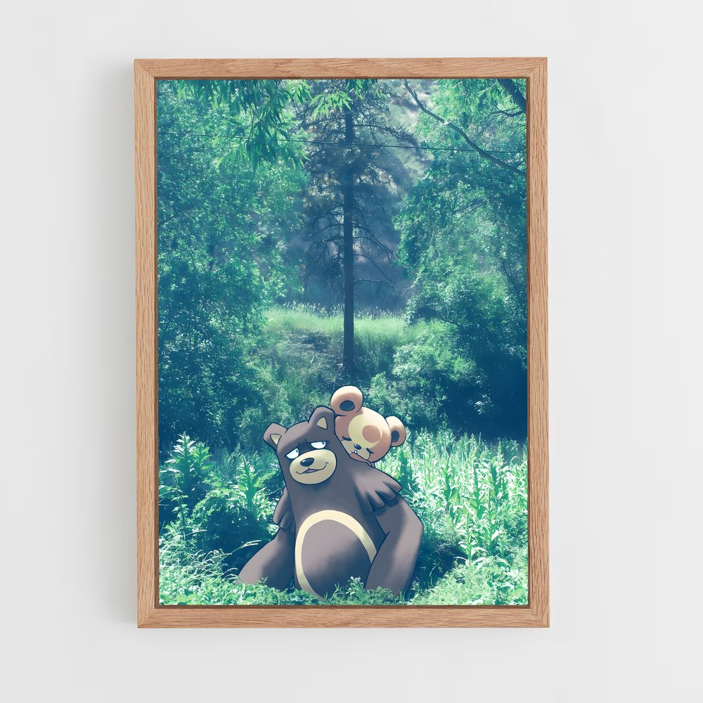Poster Ursaring en Paix – affiche Pokemon (vue 4)