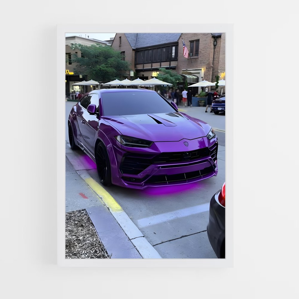 Poster Urus violette – affiche Lamborghini (vue 3)