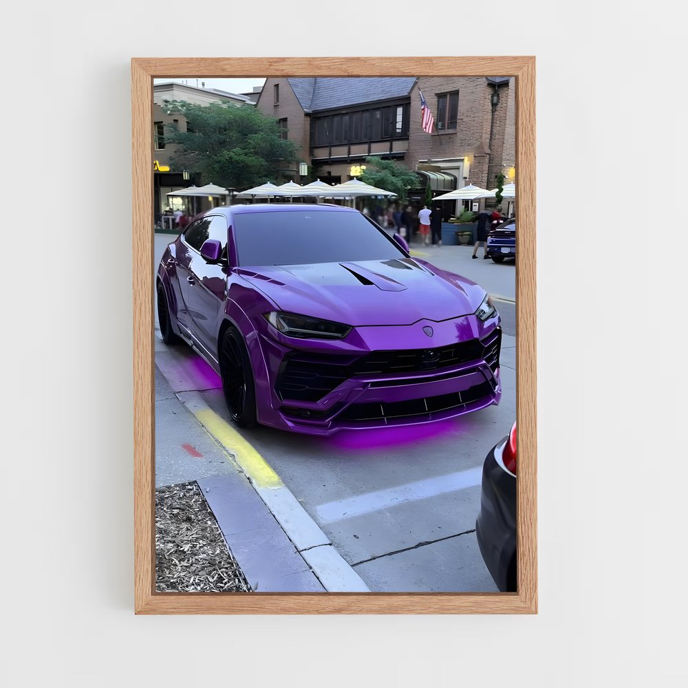 Poster Urus violette – affiche Lamborghini (vue 4)