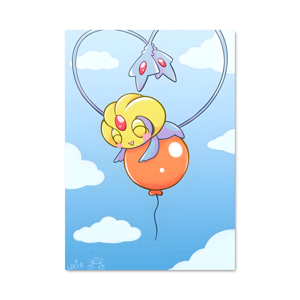 Poster Uxie en Vol – affiche Pokemon