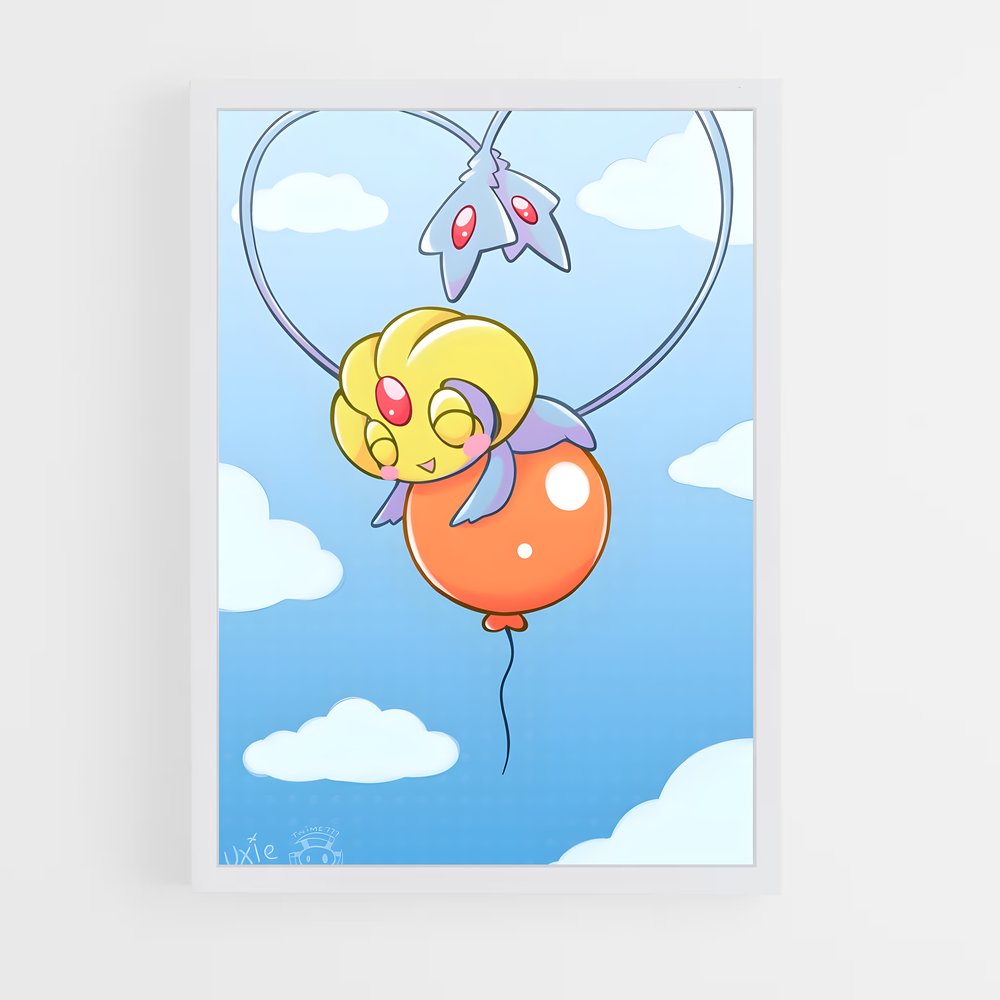 Poster Uxie en Vol – affiche Pokemon (vue 3)