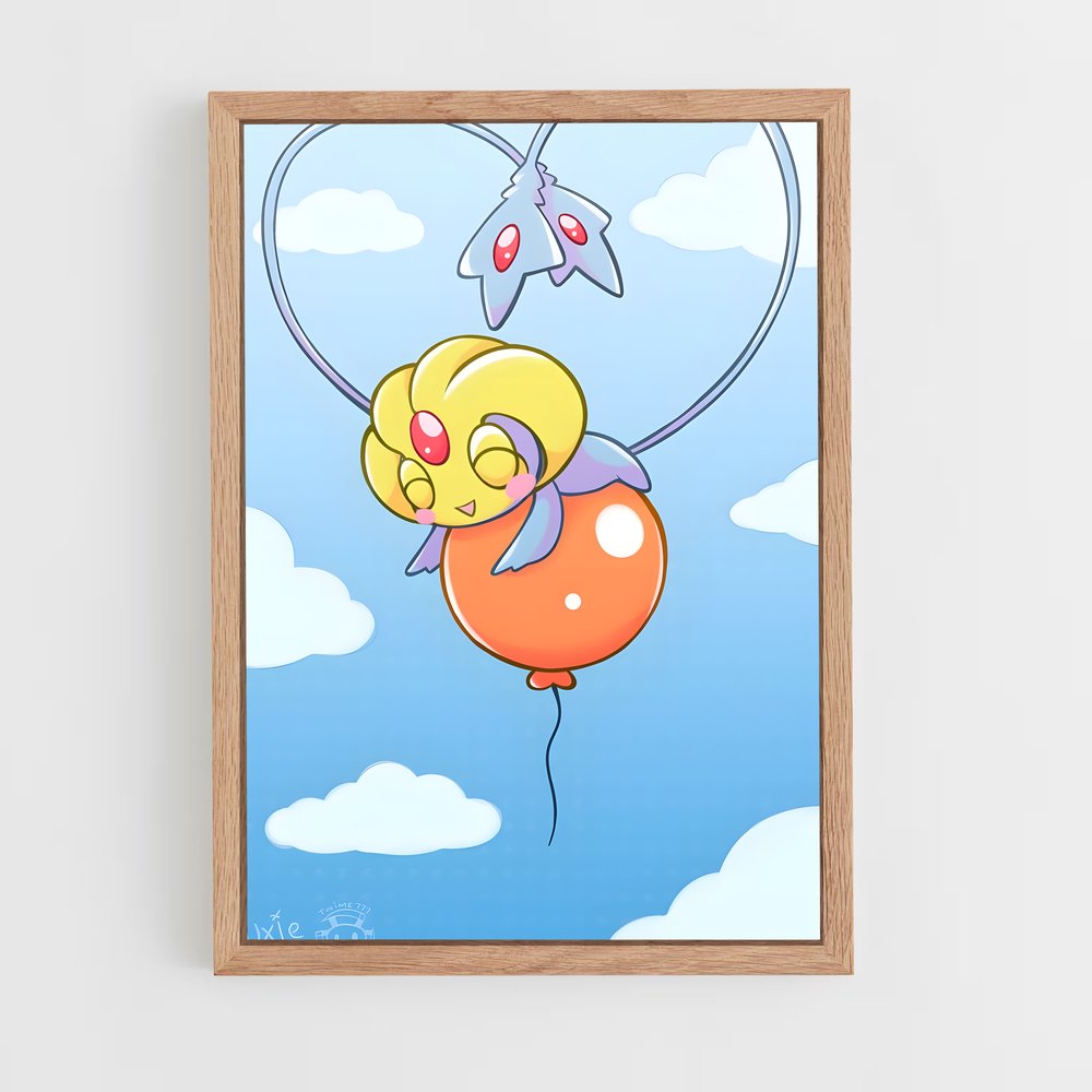 Poster Uxie en Vol – affiche Pokemon (vue 4)