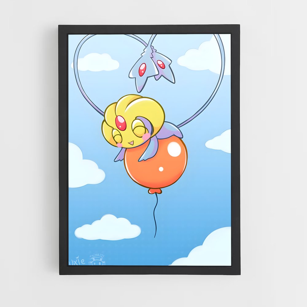 Poster Uxie en Vol – affiche Pokemon (vue 2)