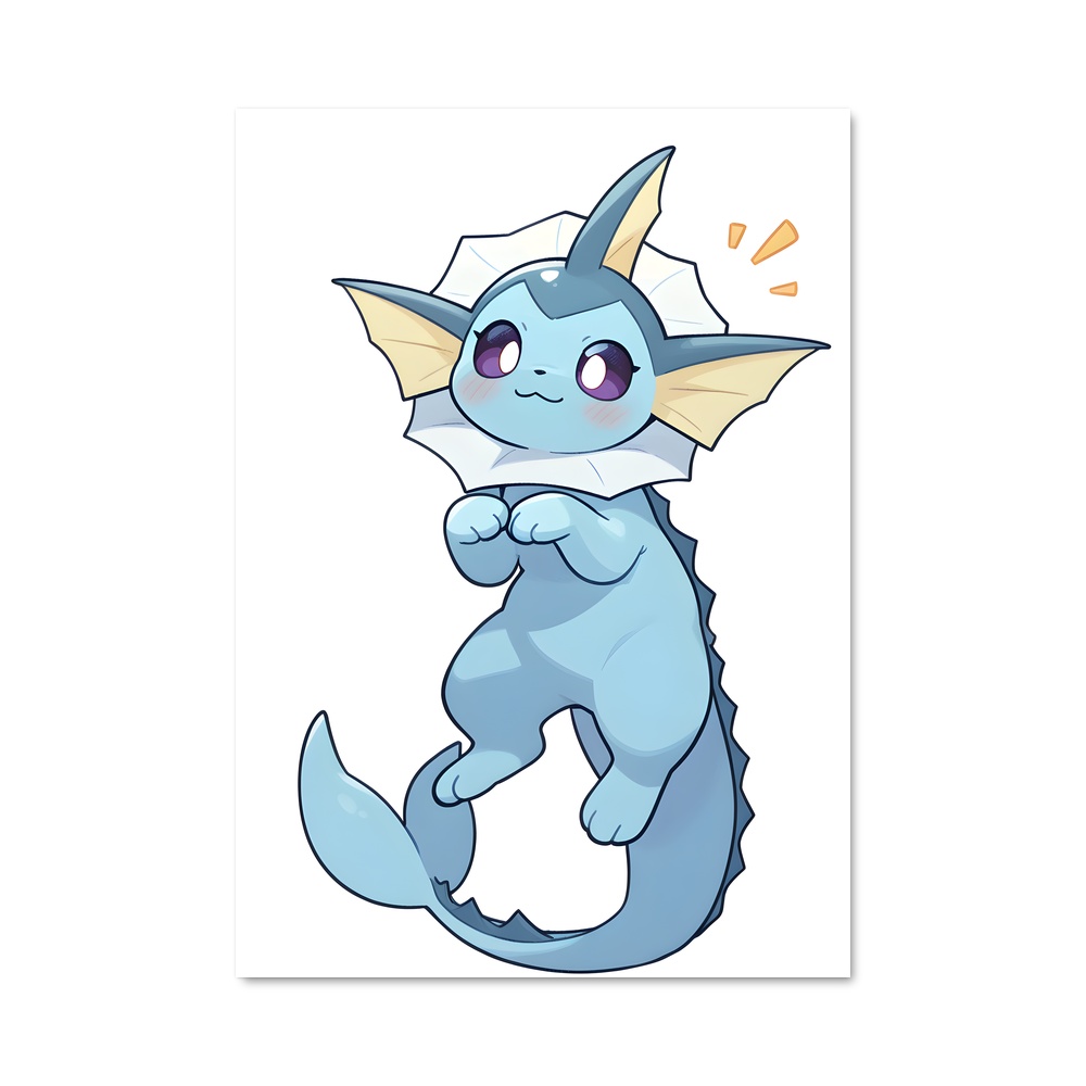 Poster Vaporeon Joyeux – affiche Pokemon