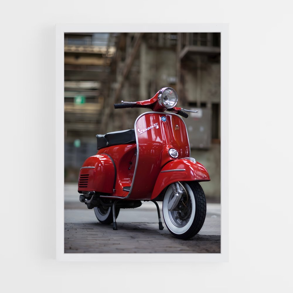 Poster Vespa Rouge Passion (vue 3)