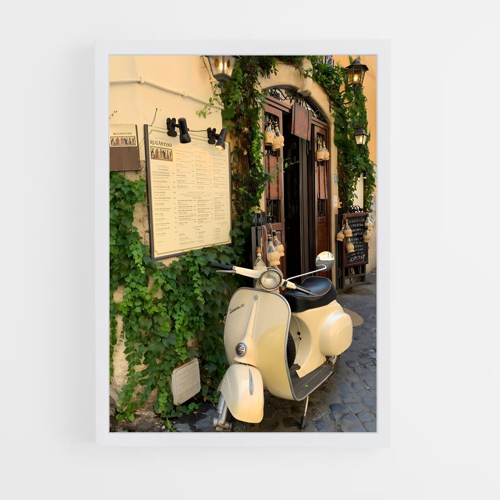 Poster Vespa Blanc (vue 3)