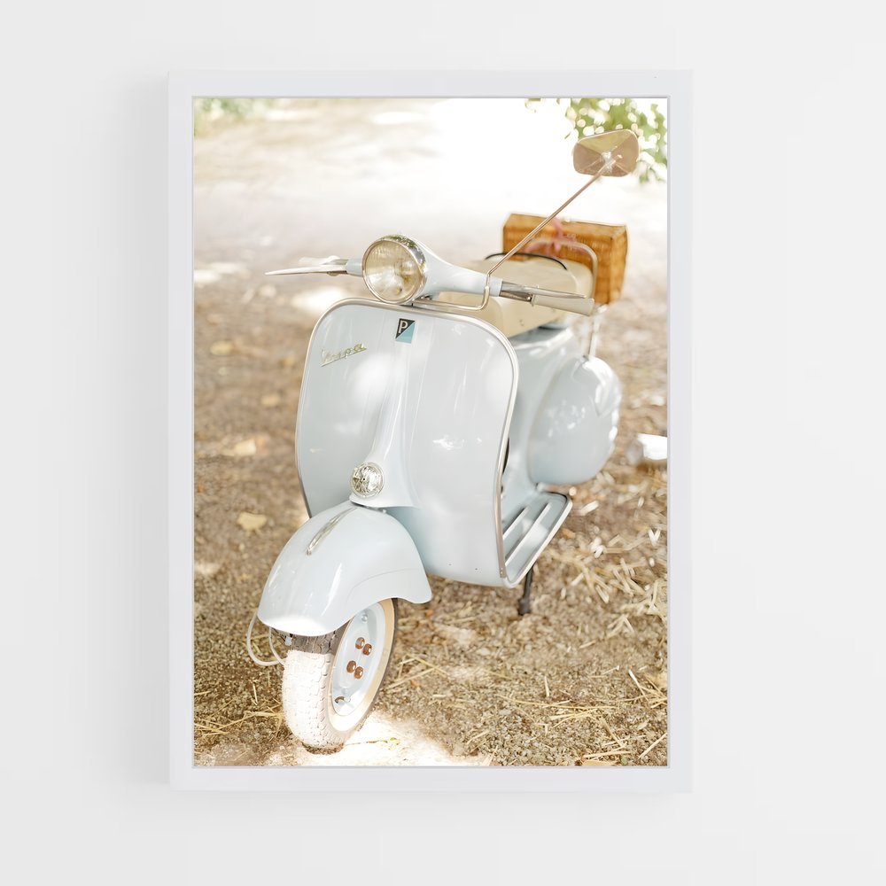 Poster Vespa Bleu Électrique (vue 3)