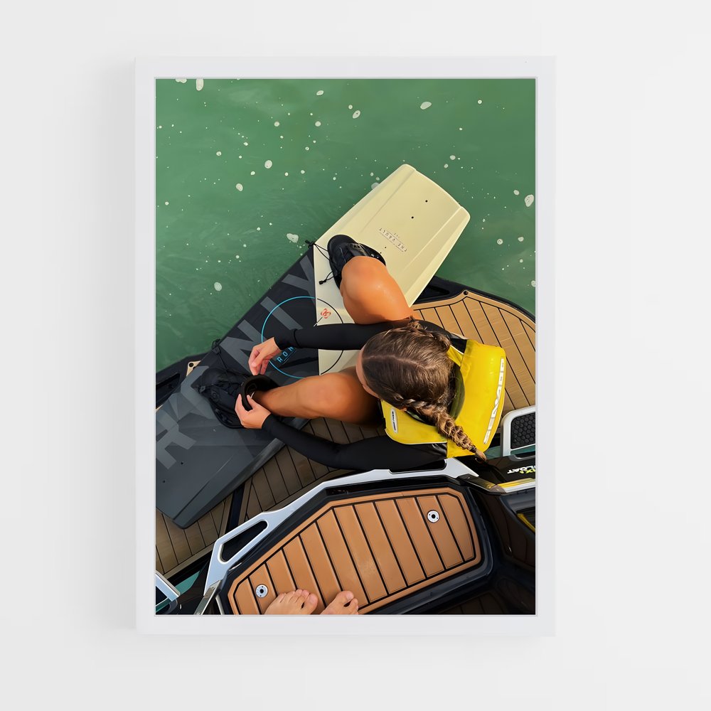 Poster Wakeboarder en Action – affiche Wakeboarding (vue 3)