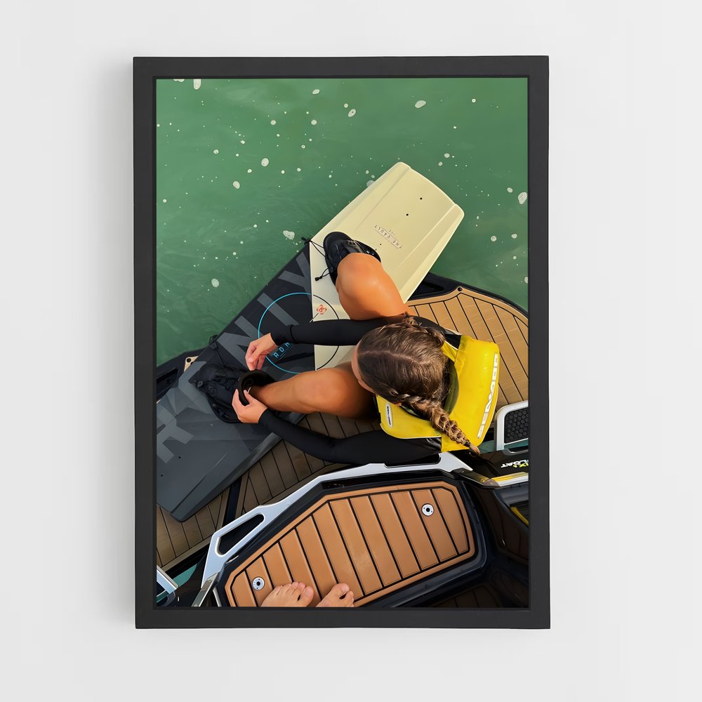 Poster Wakeboarder en Action – affiche Wakeboarding (vue 2)