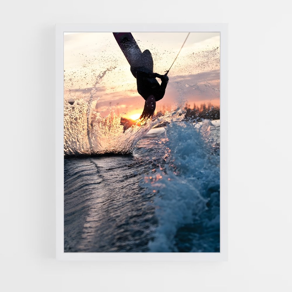 Poster Wake and Ride – affiche Wakeboarding (vue 3)