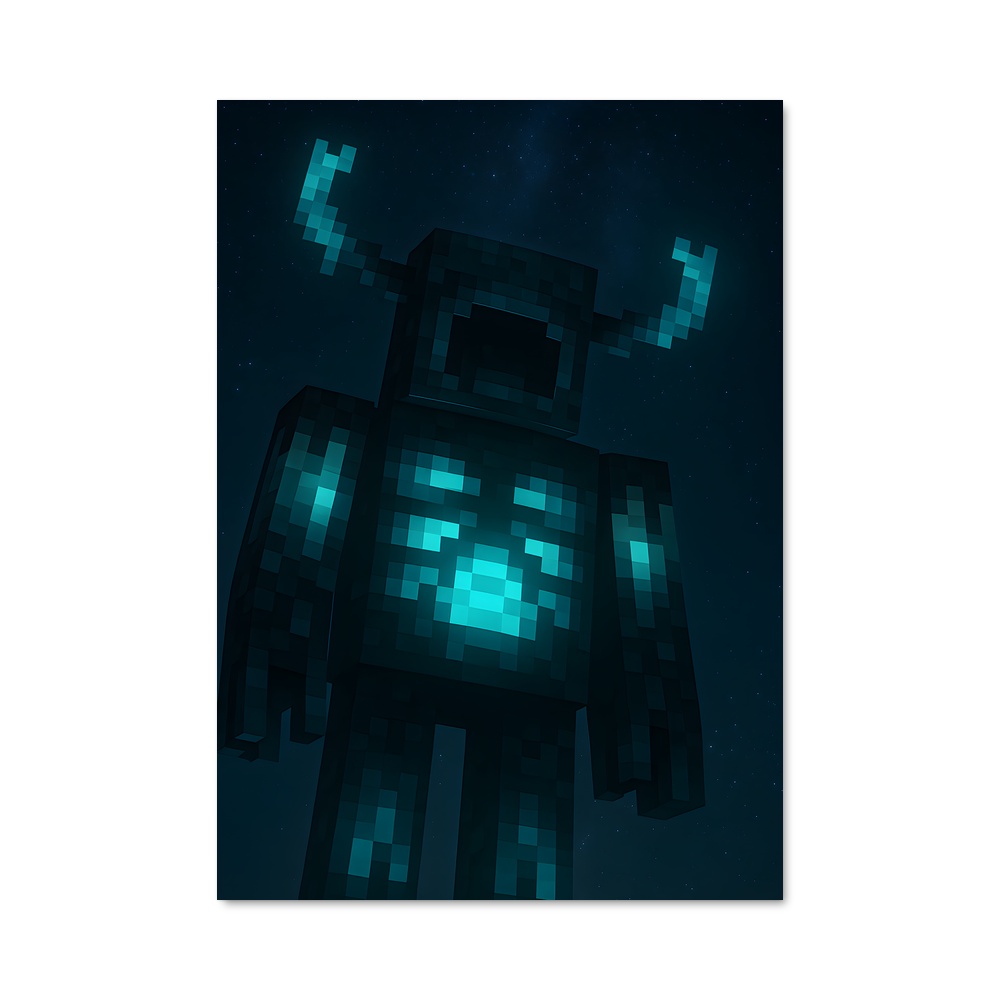 Poster Pixel Noir et Bleu