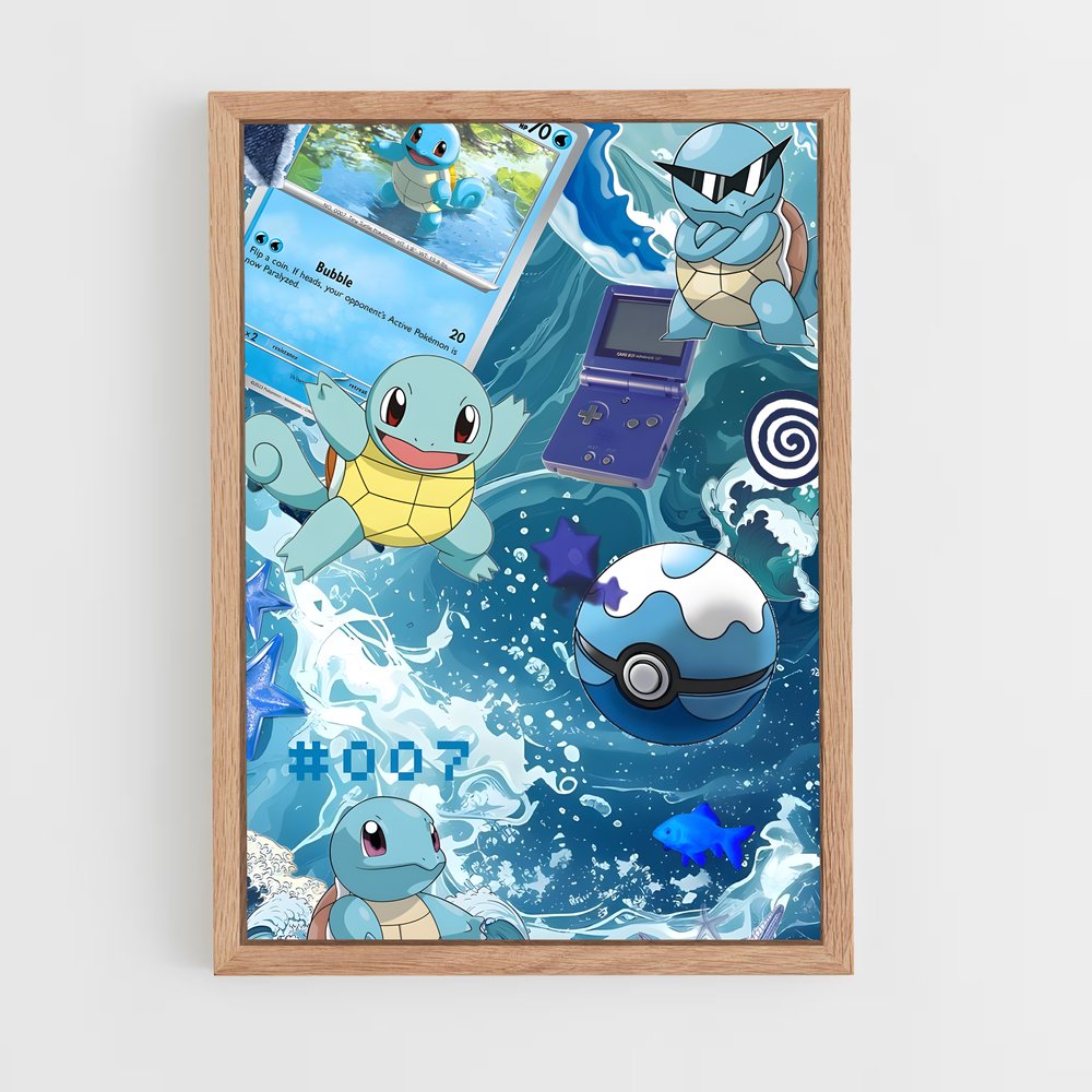 Poster Wartortle Splash – affiche Pokemon (vue 4)