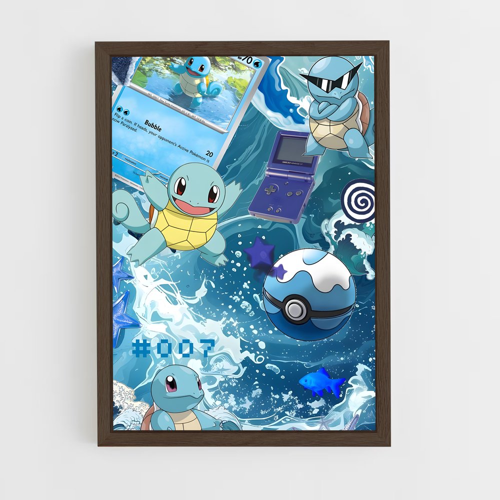 Poster Wartortle Splash – affiche Pokemon (vue 5)