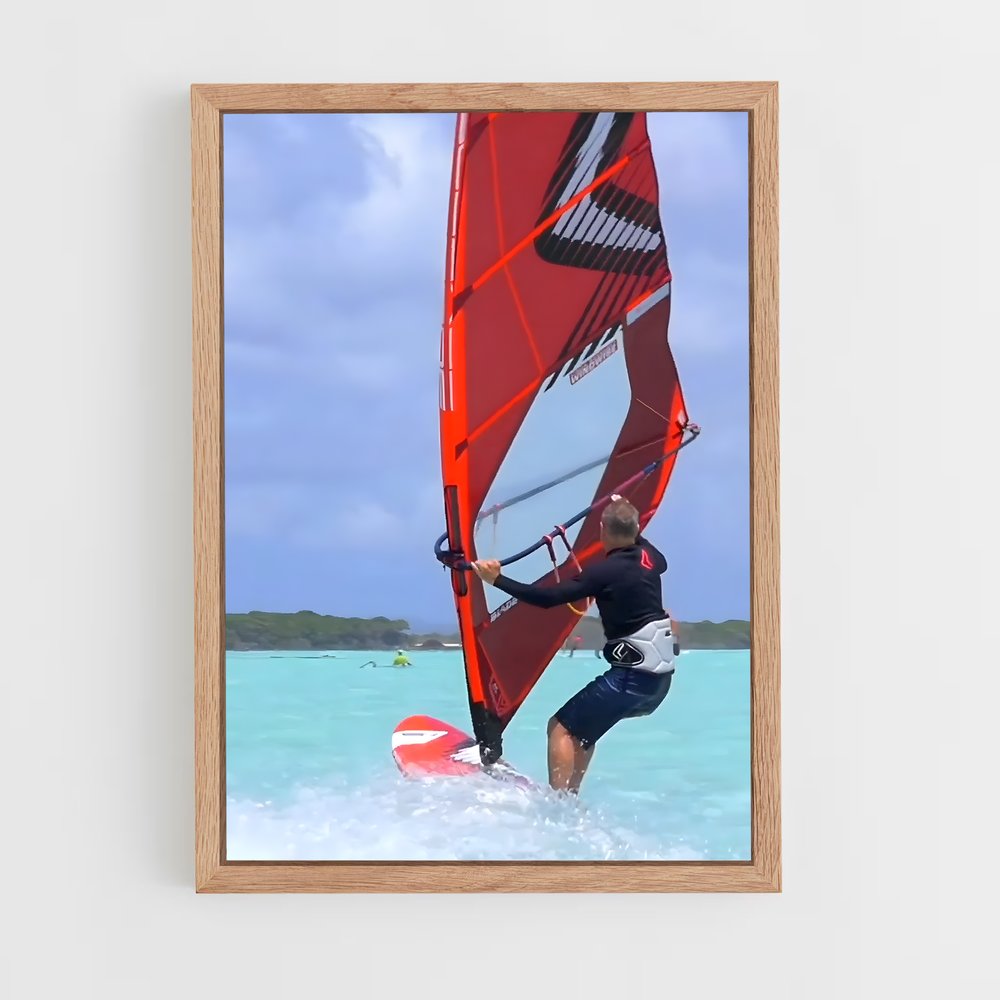 Poster Surf à la Vague – affiche Planche à voile (vue 4)