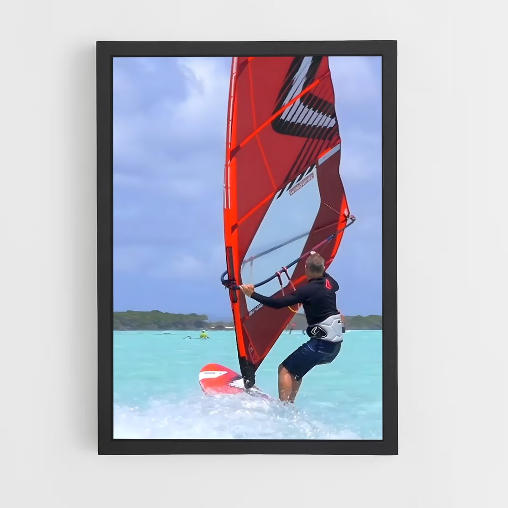Poster Surf à la Vague – affiche Planche à voile (vue 2)