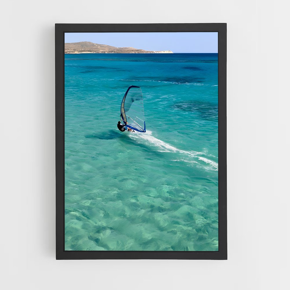 Poster Windsurfing Vagues – affiche Planche à voile (vue 2)