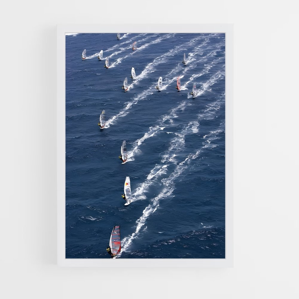 Poster Surf en Équipe – affiche Planche à voile (vue 3)