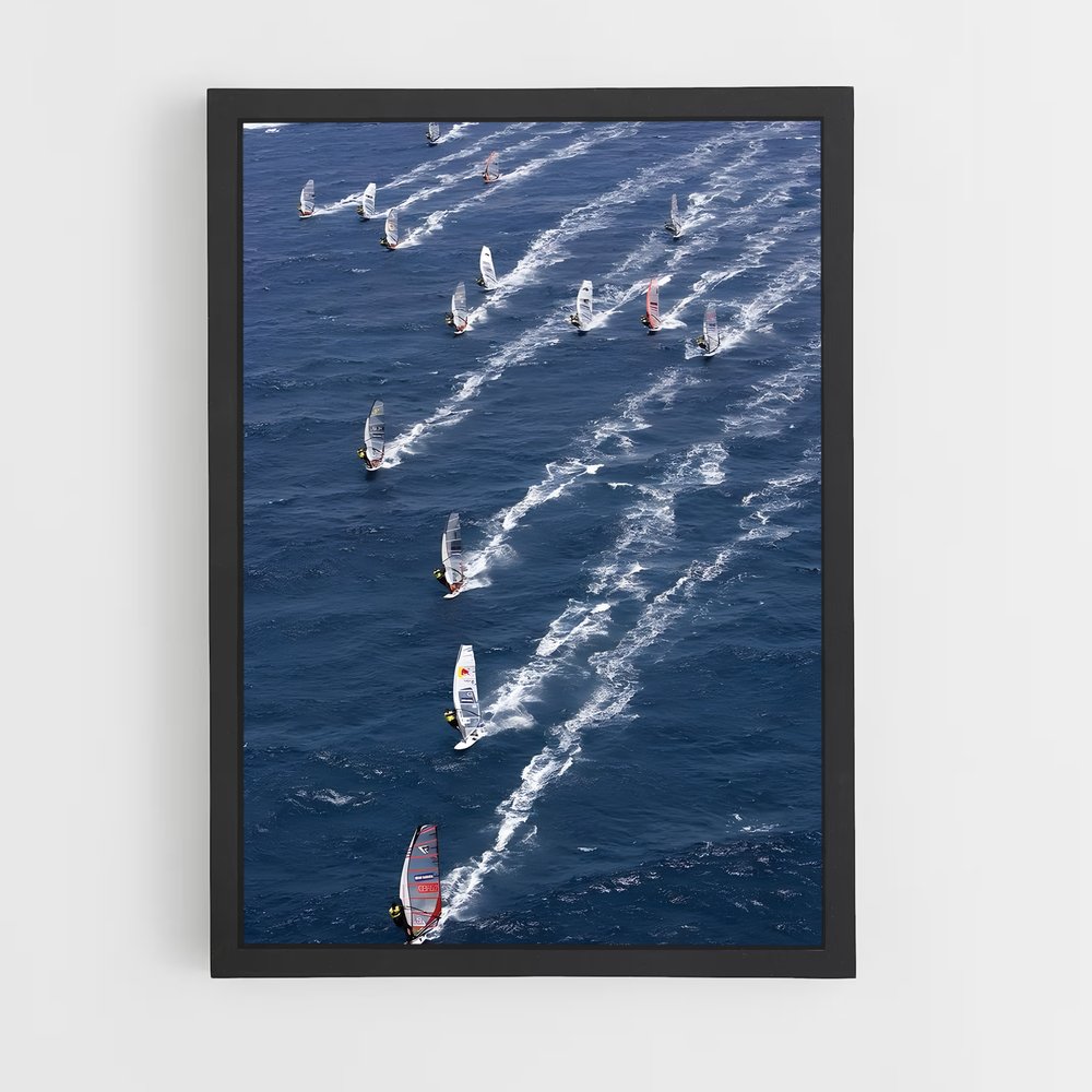 Poster Surf en Équipe – affiche Planche à voile (vue 2)