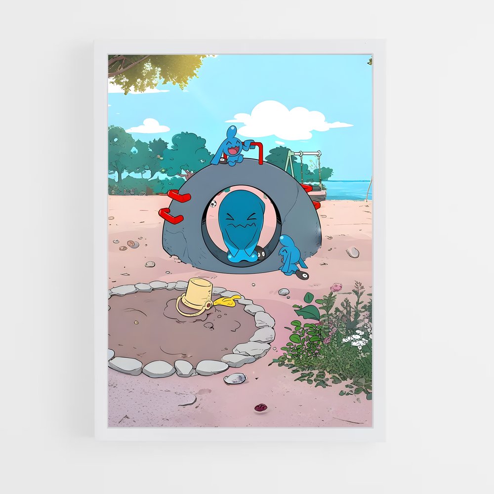 Poster Wobbuffet Plage – affiche Pokemon (vue 3)
