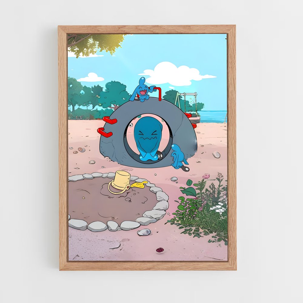 Poster Wobbuffet Plage – affiche Pokemon (vue 4)
