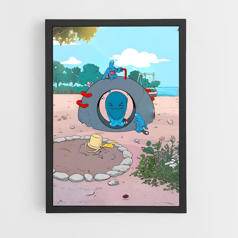 Poster Wobbuffet Plage – affiche Pokemon (vue 2)
