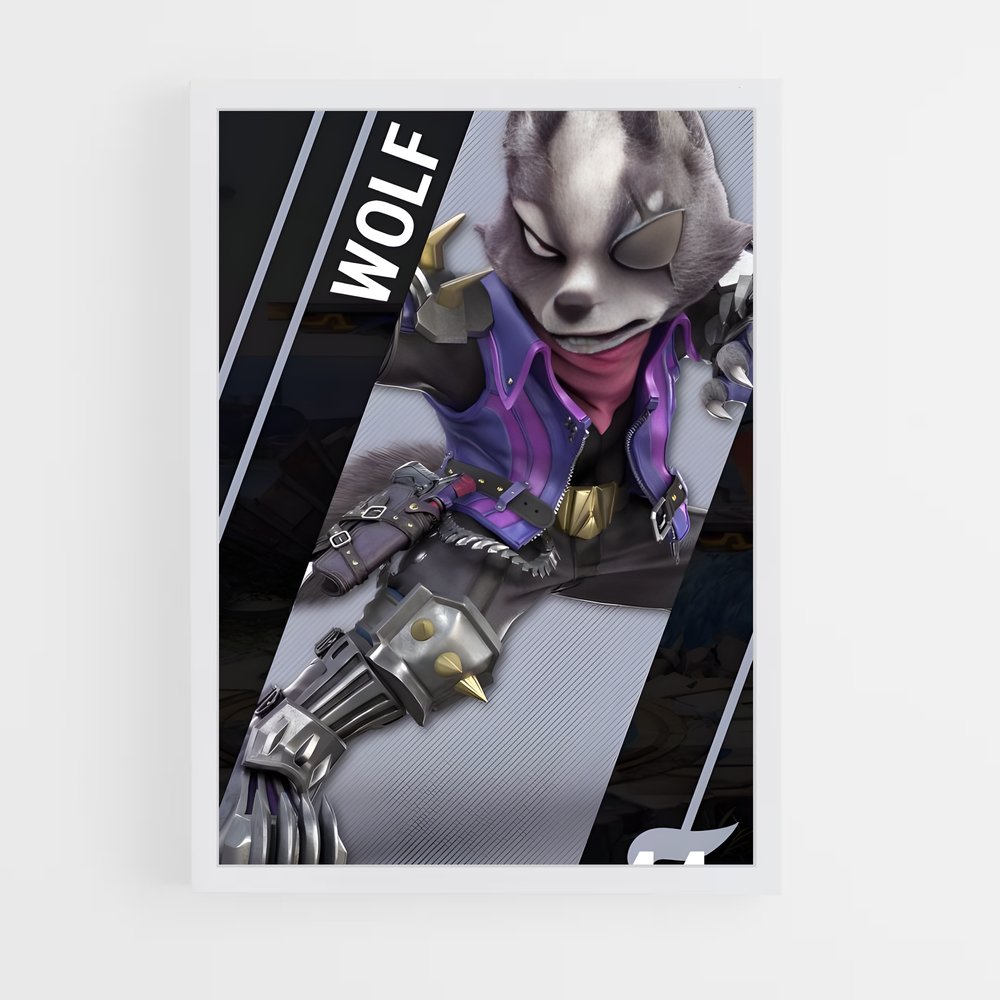Poster Wolf Votre – affiche Super Smash Bros (vue 3)