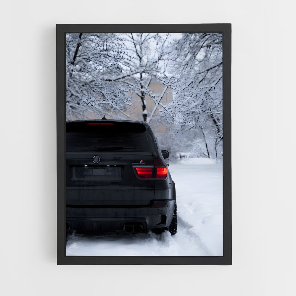 Poster Noir sur Neige – affiche BMW (vue 2)