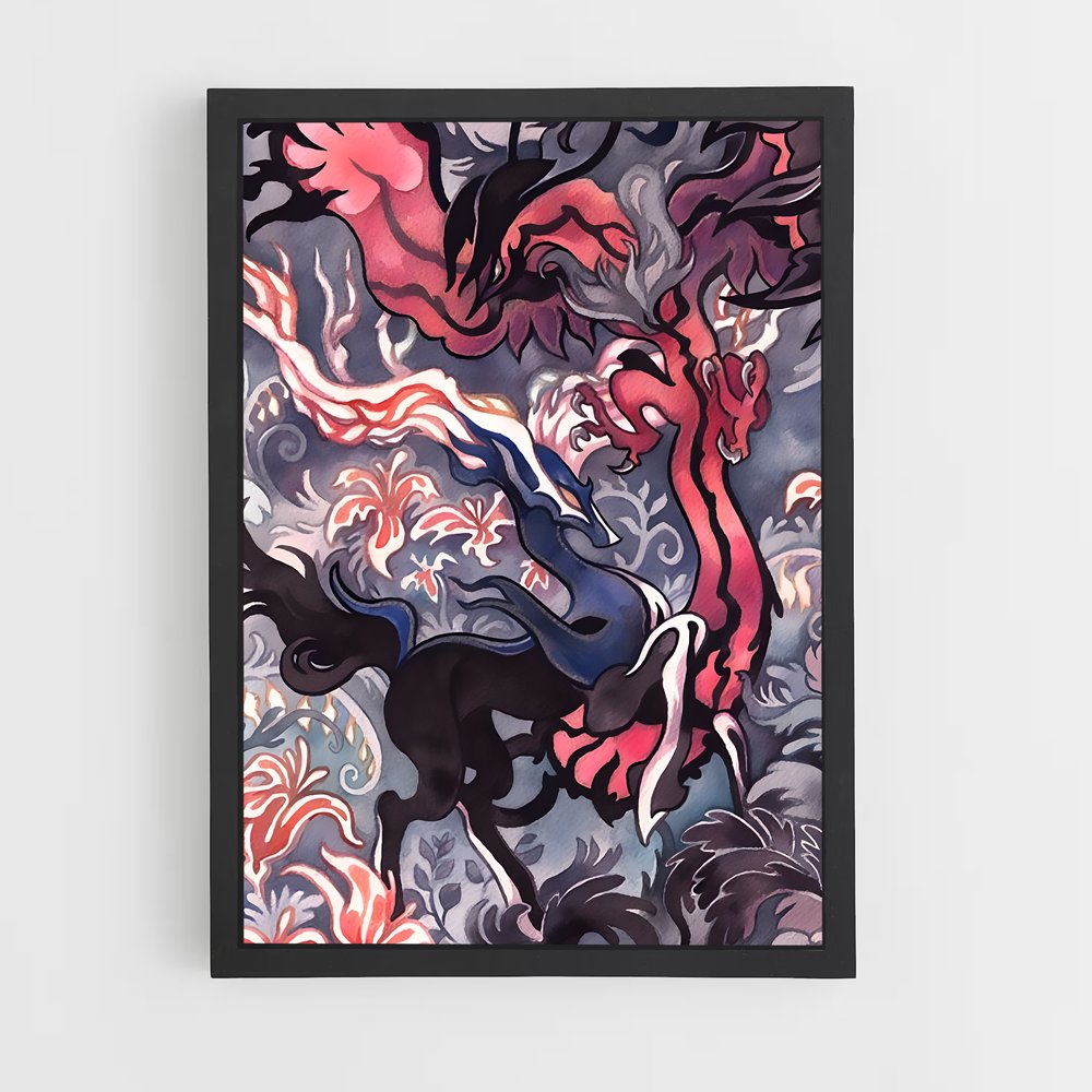 Poster Xerneas espace – affiche Pokemon (vue 2)