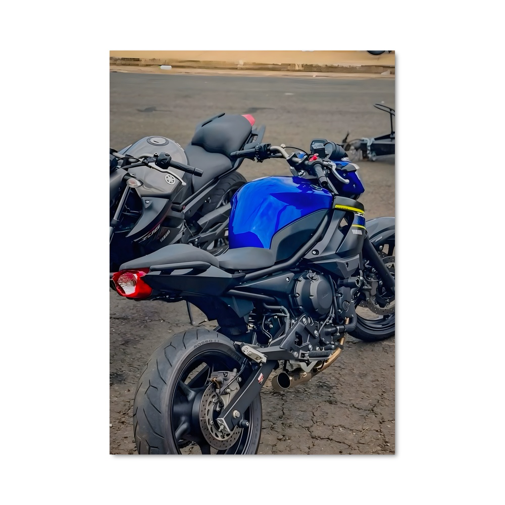 Poster Moto Bleue – affiche Yamaha