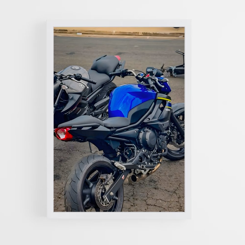 Poster Moto Bleue – affiche Yamaha (vue 3)
