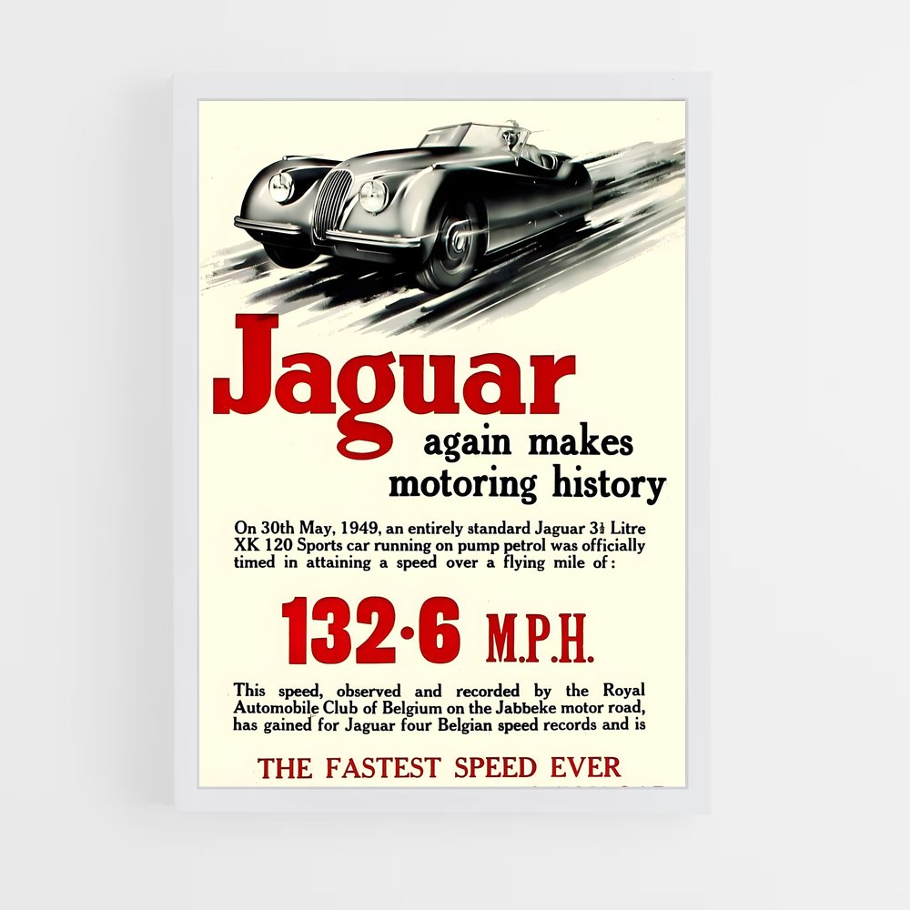 Poster Vitesse adrénaline accélération – affiche Jaguar (vue 3)