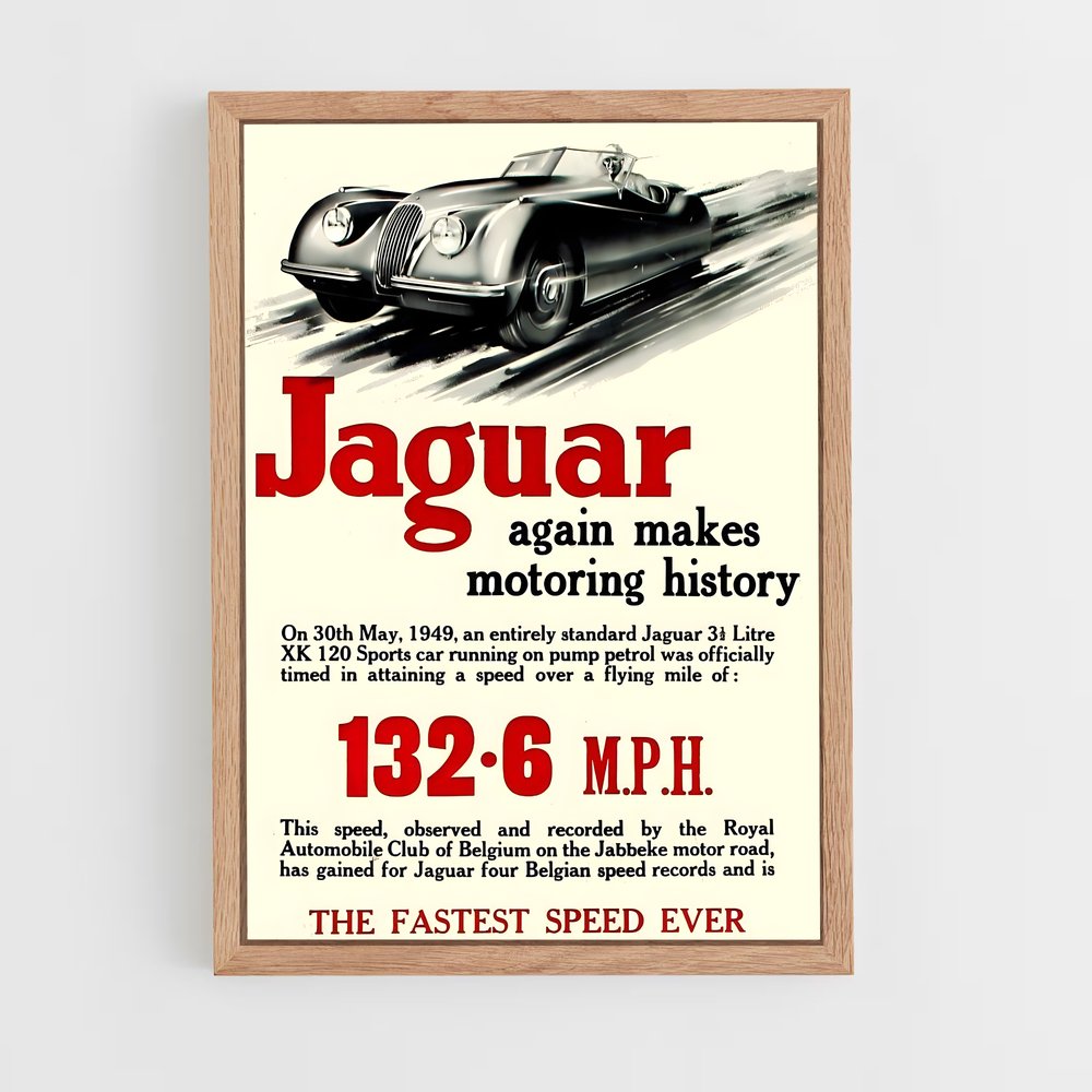 Poster Vitesse adrénaline accélération – affiche Jaguar (vue 4)